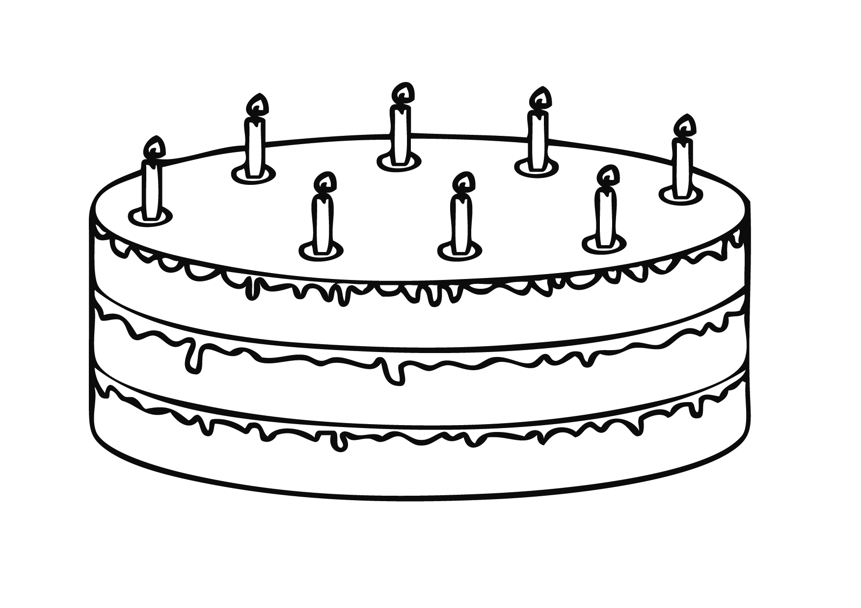 Kostenloses Kuchen Ausmalbild